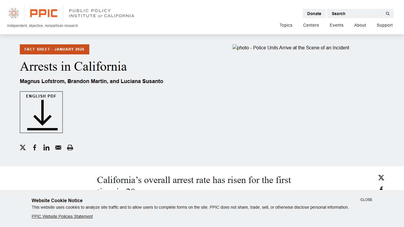 Arrests in California - Public Policy Institute of California